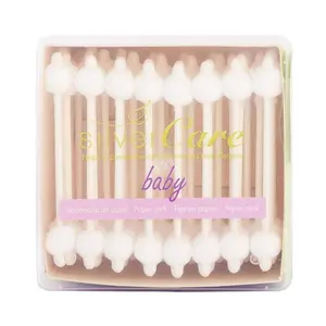 Bông Tăm Hữu Cơ Cho Bé, Organic Cotton Baby Safety Buds, 56 Cái - SILVERCARE